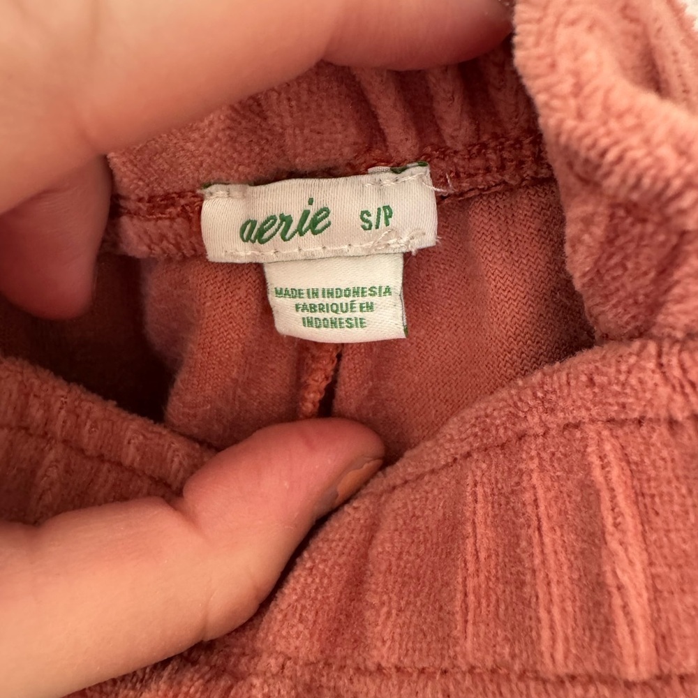 Aerie Pink Velour Jogger Sweatpants - Picture 4 of 5